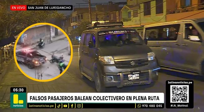 Falsos pasajeros balean a colectivero en San Juan de Lurigancho | VIDEO