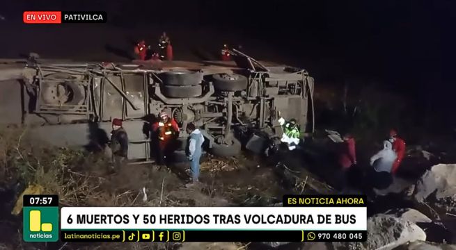 Trágico accidente deja seis muertos y alrededor de 50 heridos en Pativilca