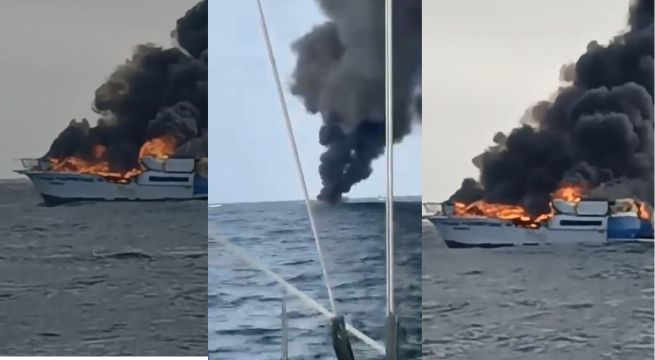 Pánico en altamar: yate turístico se incendia durante tour de avistamiento de ballenas en Piura