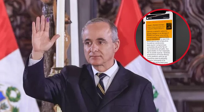 Ministro Jorge Montero sobre chat con mineros informales: “Es un grupo técnico, yo ya no intervengo”
