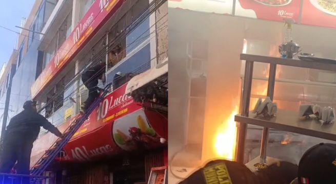 Incendio en cevichería de Puno obliga a clientes a escapar por las ventanas | VIDEO
