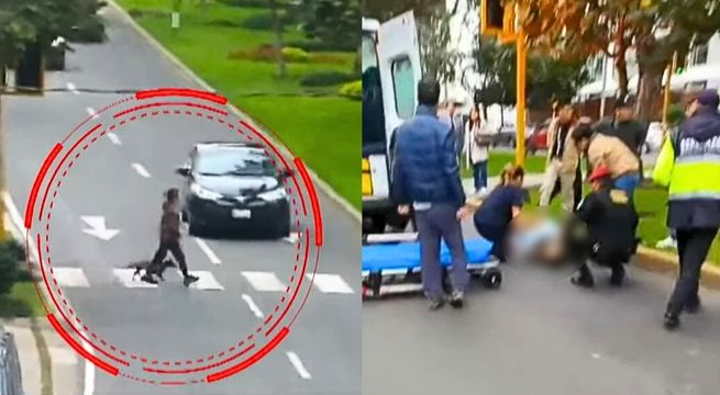 Mujer termina en UCI tras ser atropellada cuando cruzaba la pista junto a su mascota | VIDEO