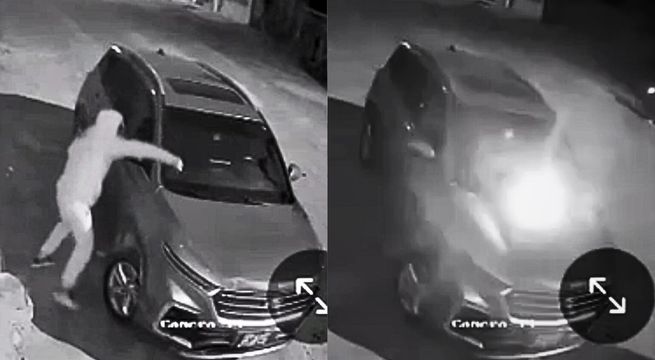 Prenden fuego a camioneta de periodista y dueño de canal de televisión en Piura | VIDEO