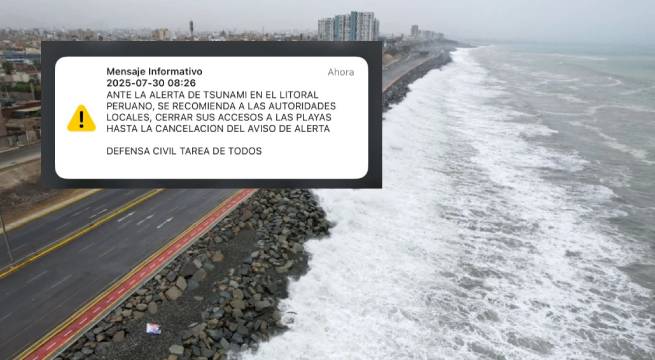 Indeci envía mensaje a celulares tras alerta de tsunami: ¿qué decía la advertencia?