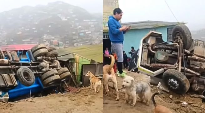 Puente Piedra: camión cisterna cae sobre casa y la destruye | VIDEO
