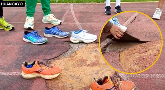 Deportistas se unen a plantón por mal estado de la pista atlética del Estadio Huancayo