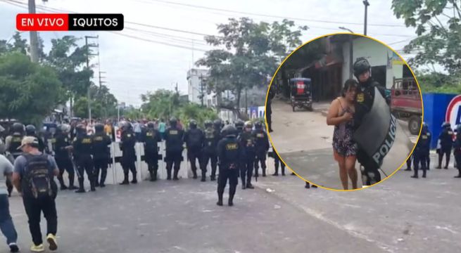 Protestas en Iquitos por llegada de Dina Boluarte deja 15 heridos