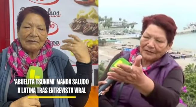 Adulta mayor saluda a Latina tras llevar a su nieto al malecón para "ver" un tsunami