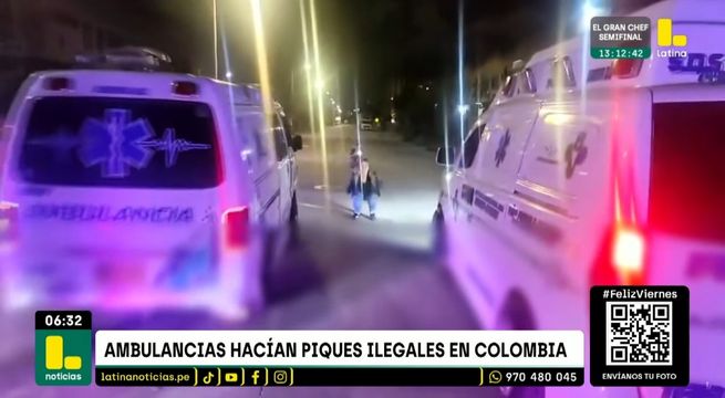 Ambulancias realizan piques ilegales en Colombia | VIDEO