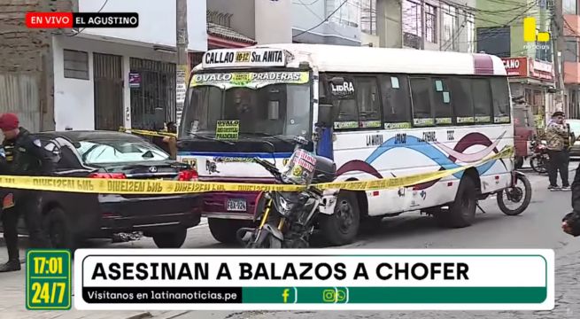 El Agustino: chofer de bus es asesinado a balazos por parte de sicarios | VIDEO