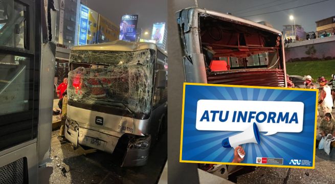 ATU se pronuncia tras accidente de buses del Metropolitano que dejó 44 heridos