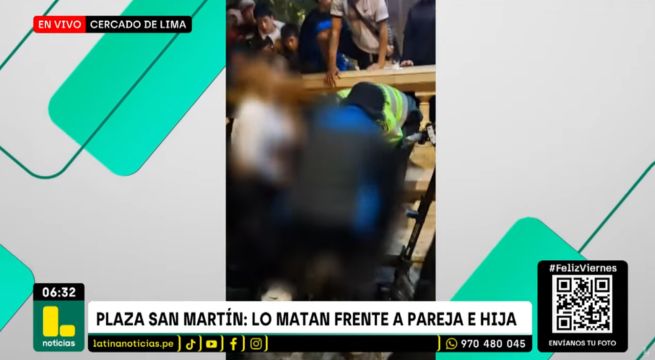 Hombre es asesinado frente a su esposa e hija en plena Plaza San Martín | VIDEO