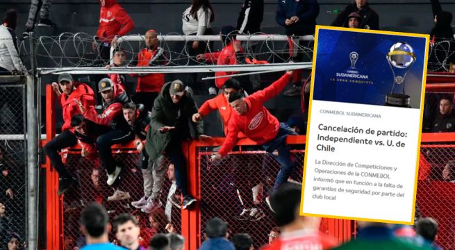 Conmebol se pronuncia sobre partido de Independiente vs U de Chile en Argentina