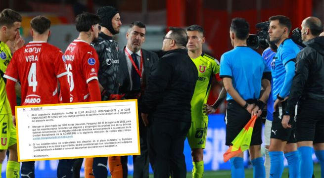 Conmebol abrió expediente disciplinario a Independiente y U de Chile: más detalles aquí