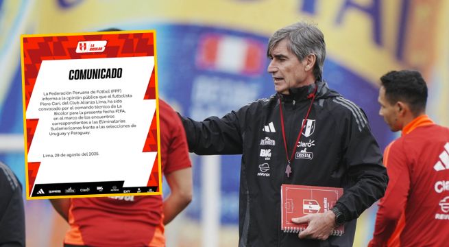 Piero Cari es convocado a la selección peruana para los partidos ante Uruguay y Paraguay