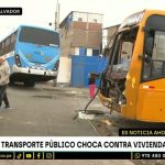 Bus impacta contra cuatro unidades de transporte público y una casa en VES | VIDEO