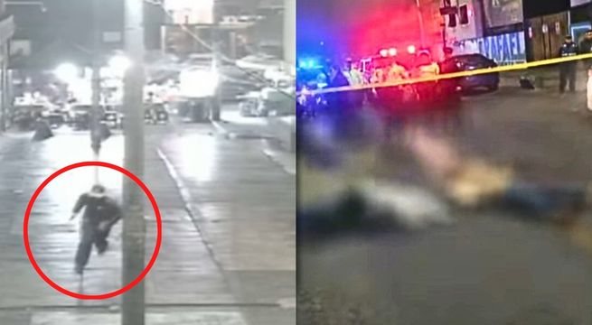 Cámaras de seguridad captan a sicario que asesinó a tres personas frente a restobar