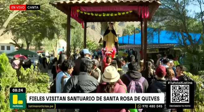 Fieles se congregan en el santuario de Santa Rosa de Quives