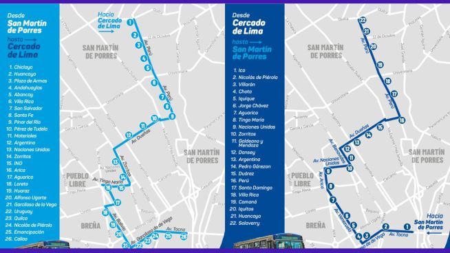 Corredor Azul: este domingo inicia marcha blanca de nueva ruta entre Lima Cercado y SMP