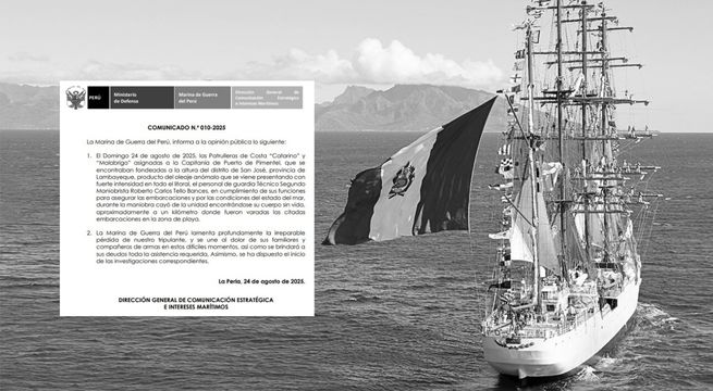 Tripulante de la Marina de Guerra muere tras caer al mar en Lambayeque