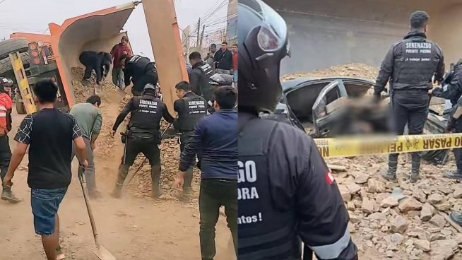 Fatal accidente en Puente Piedra: Camión volquete se voltea y aplasta a taxista