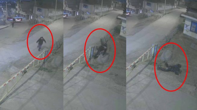 Delincuente se tropieza en plena persecución y es detenido junto a sus cómplices