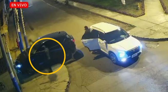 San Juan de Miraflores: cámaras captan violento asalto a padre e hija en su propio garaje