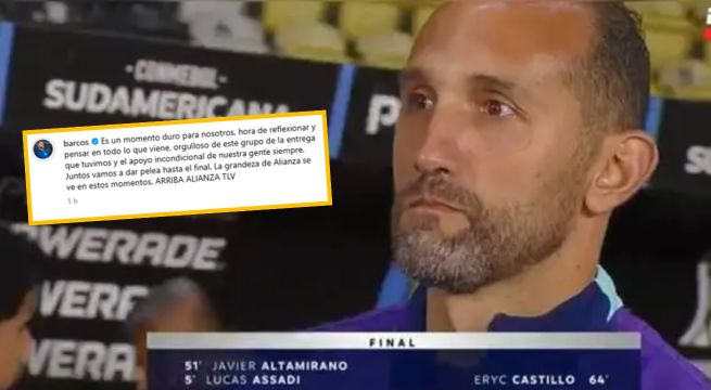 Hernán Barcos y su sentido mensaje tras la eliminación de Alianza de la Sudamericana