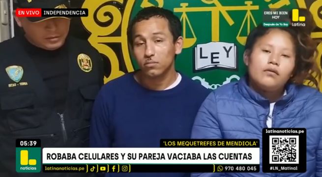 Pareja robaba celulares en paradero de Independencia: mujer se encargaba de vaciar cuentas
