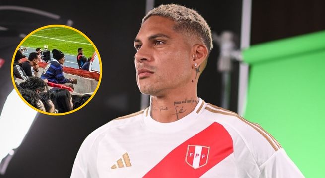 Paolo Guerrero y su triste foto en la tribuna durante el Perú vs Paraguay