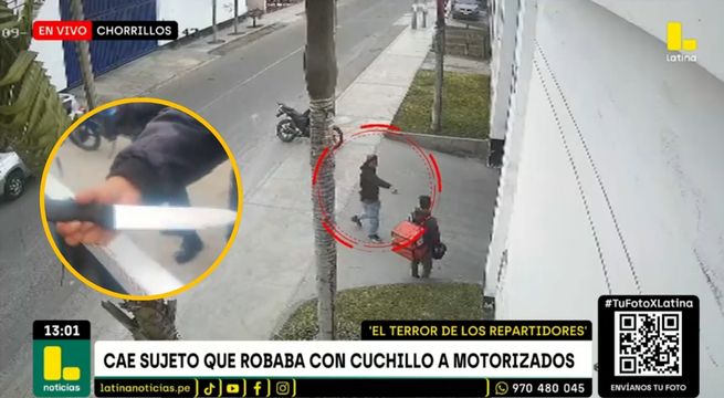Capturan a delincuentes que asaltaba a repartidores con cuchillo de 30 cm | VIDEO