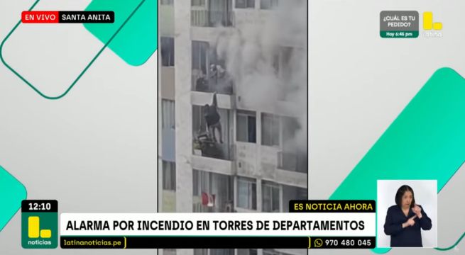 Incendio consume departamentos en condominio de Santa Anita | VIDEO