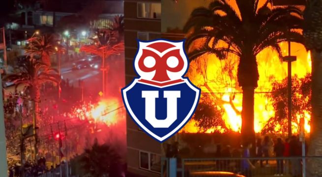 Banderazo de la U de Chile termina en incendio previo a partido de Copa Sudamericana | VIDEO