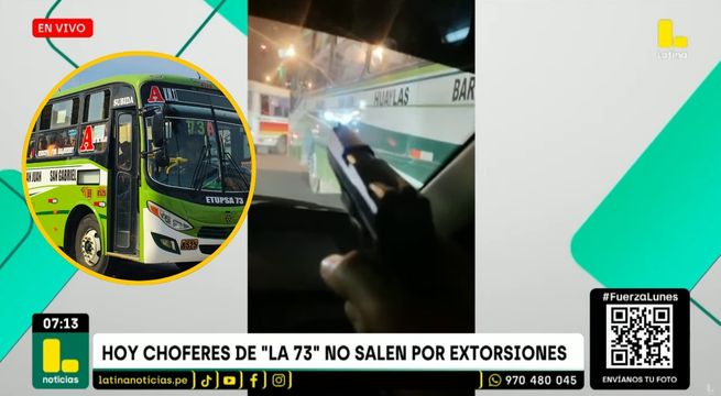Buses de la empresa '73 A' no saldrán este lunes por amenazas de extorsión
