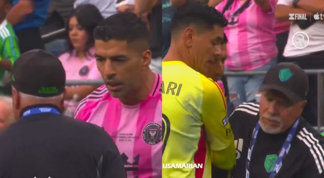 Luis Suárez causa indignación al escupir a rival en la final de la Leagues Cup | VIDEO