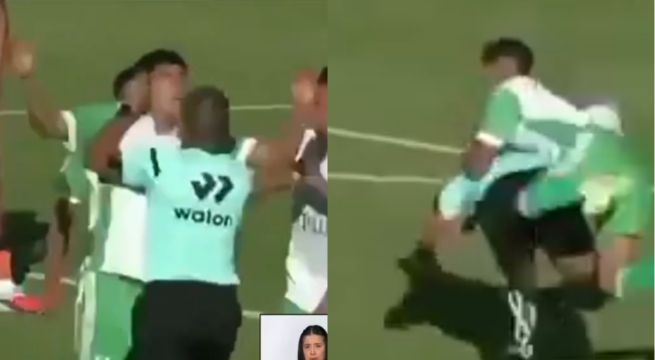 Copa Perú: árbitro es 'pechado' y atacado por la espalda por dos jugadores | VIDEO