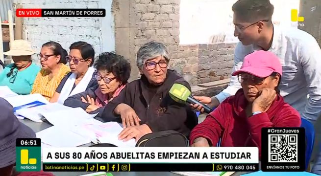 Abuelitas de 80 años empiezan a leer y escribir: comienzan sus estudios de inicial