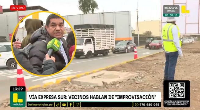 Vecinos molestos por inauguración de Vía Expresa Sur tras falta de señalización y desniveles