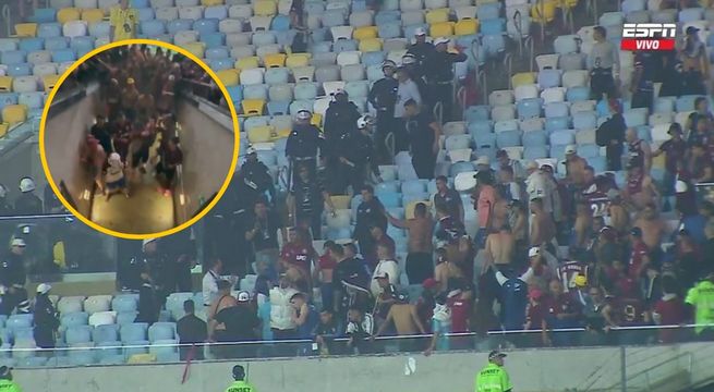 Incidentes entre hinchas de Lanús y policía brasileña durante partido de Copa Sudamericana