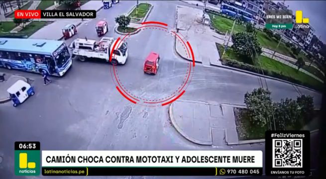 Camión a toda velocidad embiste mototaxi y acaba con la vida de adolescente