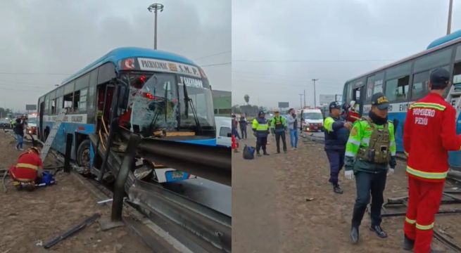 Dos muertos y varios heridos deja choque de bus 