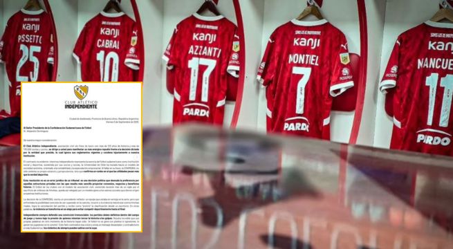 Independiente arremete contra Conmebol y Alejandro Domínguez tras sanción en la Copa Sudamericana