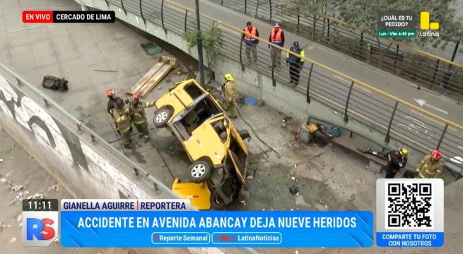 Cercado de Lima: accidente en puente Abancay deja nueve heridos