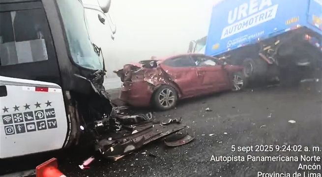 Choque múltiple en Pasamayo deja más de 10 heridos | VIDEO