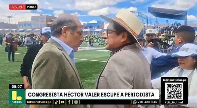 Congresista Héctor Valer agrede y escupe en la cara a periodista en Puno