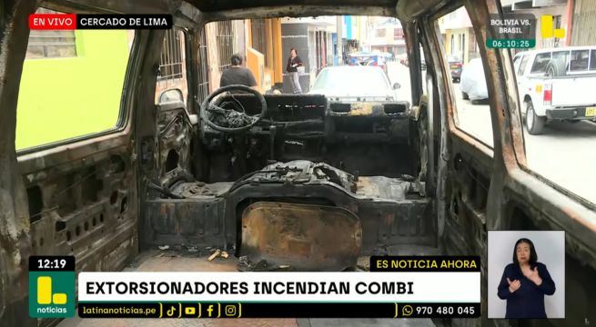 Extorsionadores incendian combi en Cercado de Lima | VIDEO