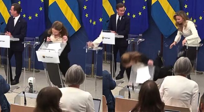 Ministra de Salud de Suecia se desmaya durante rueda de prensa en Estocolmo