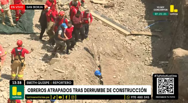 Obreros quedan atrapados tras derrumbe de construcción en San Borja