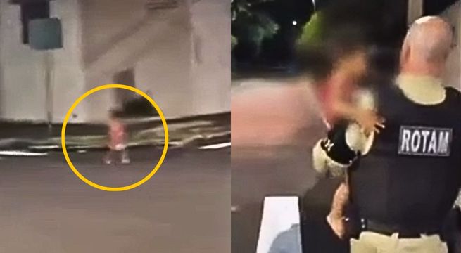 Policía encuentra a niño de tres años caminando solo de madrugada