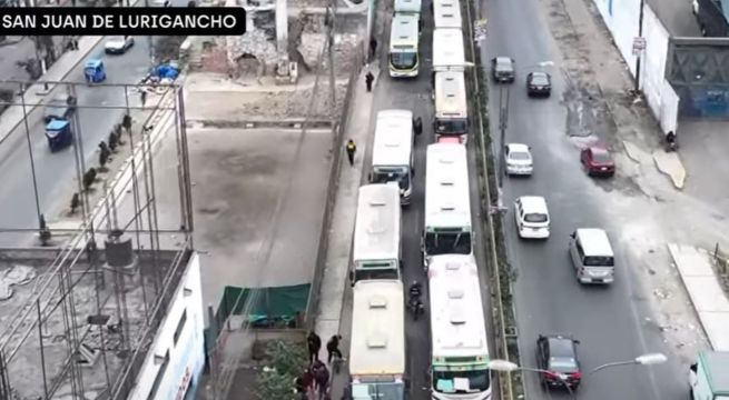 Transportistas bloquearon accesos a SJL en protesta contra la extorsión